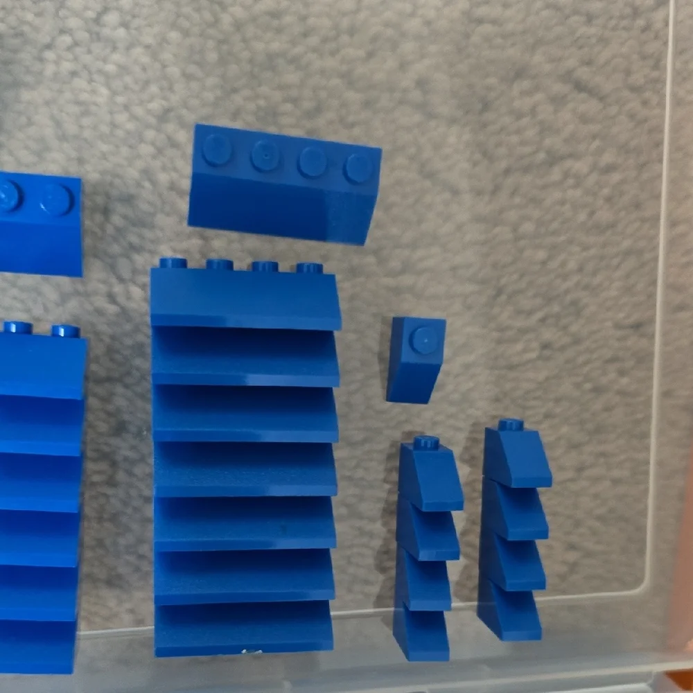 LEGO Bundle of Blue and Orange Building Blocks Set with Container